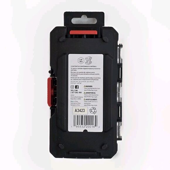 SKIL 10 Piece Hex Shank Carbide Hammer Drill Bit Set MDB5000 Concrete Brick - Picture 2 of 6